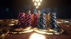 Studio live Casino Hold'em koin toto dengan dealer profesional dan kartu komunitas yang jelas